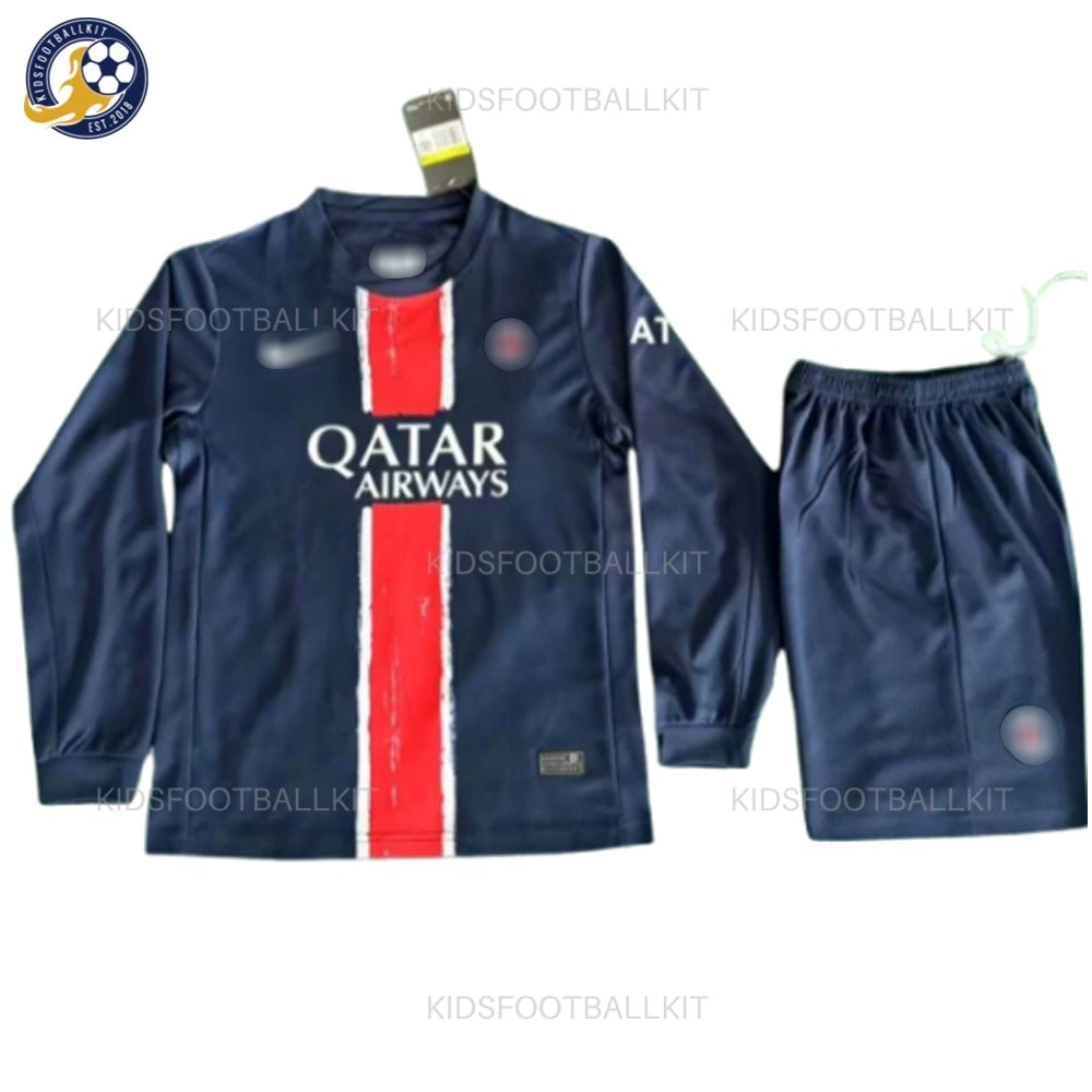 P^_^SG Home Kids Football Kit 2024/25 (Long Sleeve) (No Socks)